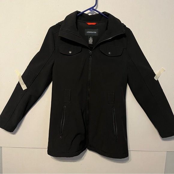 London fog Jackets & Blazers - London Fog women’s small classic black water resistant coat with a fleece inside